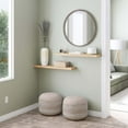 thumbnail image 2 of Ballucci 36" Floating Shelves, 2-Pack Wood Wall Shelf Set with Invisible Brackets, 8" Deep, Oak Finish, 2 of 9