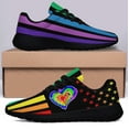 thumbnail image 6 of Unisex Rainbow Sneakers, LGBT Shoes for Men Women Lightweight Breathable Running Shoes Black Size 6, 6 of 7