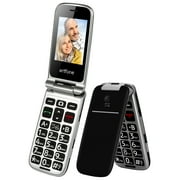 artfone G3 flip phone,Big Buttons Cell Phone for Elderly & Kids,2.4" Display, 1300mAh,Stereo Speaker,Time Telling,SOS Button, Convenient USB-C & Charging Dock, Black