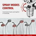 thumbnail image 5 of sumerain Dual Shower Heads with Handheld Spray, 3 Ways High Pressure Showerhead Combo with 8 Spray Modes,Brushed Nickel, 5 of 11