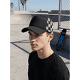 thumbnail image 5 of QSAWXQZ Men's Twill Mesh Back Baseball Cap with Checkered Graphic Breathable Adjustable Snapback Fashion Trucker Sunhat Free Size, 5 of 7