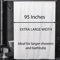 thumbnail image 2 of White Extra Wide Shower Curtain Polyester 16 Rings 95"W x 79"H, 2 of 4