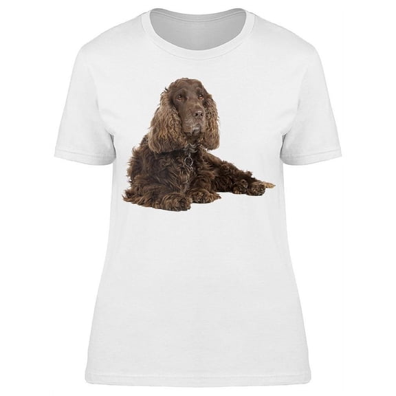 Cute Brown Spaniel Laid Down T-Shirt Women -Image by Shutterstock, Female Medium