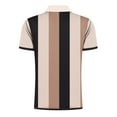 thumbnail image 4 of ZCFZJW Mens Striped Color Block Printed Polo Shirts Casual Short Sleeve Half Zip up Lapel Collar V Neck Pullover Tops Slim Fit Basic Golf T-Shirts Khaki M, 4 of 5