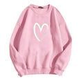 thumbnail image 4 of Durtebeua Casual Sweatshirts For Women Graphic Tees Valentine Long Sleeve Pullover Tops, 4 of 5