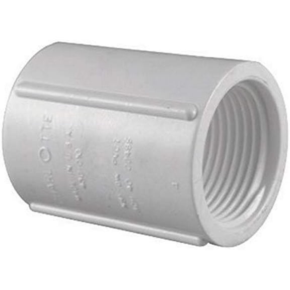 Charlotte Pipe & Found PVC 02102 0500 PVC Schedule 40 Coupling White 1/2" X 1/2" Pack of 50