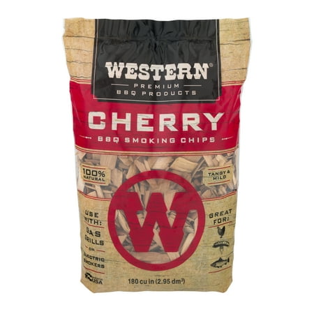 Western Premium BBQ Products Cherry BBQ Smoking Chips, 180 cu (Best Wood Pellets For Smoking Salmon)