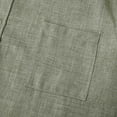 thumbnail image 5 of IROINNID On Sale Button Down Shirts for Men Autumn And Winter Stand Collar Long Sleeve Solid Color Cotton Linen Shirt Top,Green, 5 of 9