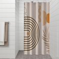 thumbnail image 2 of Brown Boho Geometric and Plant Pattern Shower Curtain 36"x72" ,Bathroom Decorative Shower Curtains Set with 12 Hooks,Modern Waterproof Washable Shower Curtain, 2 of 6
