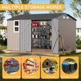 thumbnail image 5 of EastVita 10 x 8 ft Outdoor Metal Storage Shed with Windows and Lockable Doors Heavy-Duty Garden Tool Shed Brown, 5 of 8