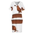 thumbnail image 3 of Vestido holgado de perro salchicha para mujer vestidos de fiesta con bolsillo divertidos, 3 of 6