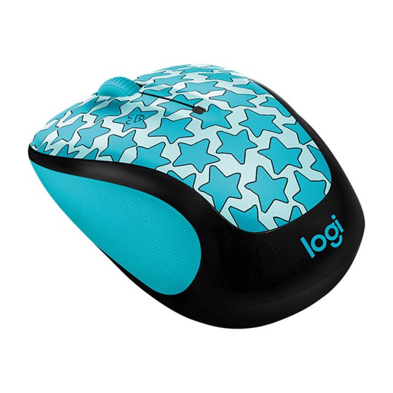 Logitech Doodle Collection M325c - Mouse - optical - 5 buttons - wireless -  2.4 GHz - USB wireless receiver - Twinkle Teal - Walmart.com