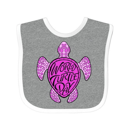 

Inktastic World Turtle Day with Sea Turtle in Pink Gift Baby Boy or Baby Girl Bib