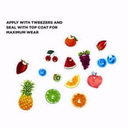 Salon Perfect Nail Art Stickers, 3D Gel Effect, Tiny Fruits, 1 Sticker Sheet