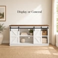 thumbnail image 6 of Vineego 58 Inch Farmhouse TV Stand and Entertainment Center for Televisions,with Sliding Barn Doors and Storage Cabinets,Milk White, 6 of 8