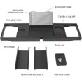 thumbnail image 6 of Wulawindy Bamboo Bathtub Caddy Tray, Expandable Sides Bath Caddy Tray 2 Side Trays Black, 6 of 7
