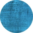 thumbnail image 1 of Ahgly Company Indoor Round Oriental Light Blue Industrial Area Rugs, 3' Round, 1 of 4