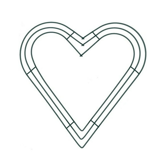 Windcarnival Wreath Frame Solid Wall Hanging Metal Heart Shaped Wire Wreath Form for Home Decor
