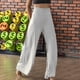 thumbnail image 5 of Pantalones de salón elásticos de pierna ancha para mujer, pantalones palazzo casuales y cómodos de cintura alta, 5 of 5