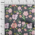 thumbnail image 1 of oneOone Cotton Flex Gray Fabric Flower & Leaves Watercolor Quilting Print Sewing Fabric By The Yard 40 Inche Wide, 1 of 4
