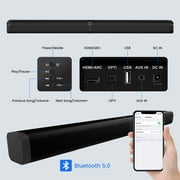 2 in 1 Separable Sound Bars for TV, Bluetooth 5.0 Surround Sound System for TV Wireless Connect, 37 Inch Soundbar for Home Theater, ARC/Optical/USB Cables & Remote TV Speakers, Wall Mountable