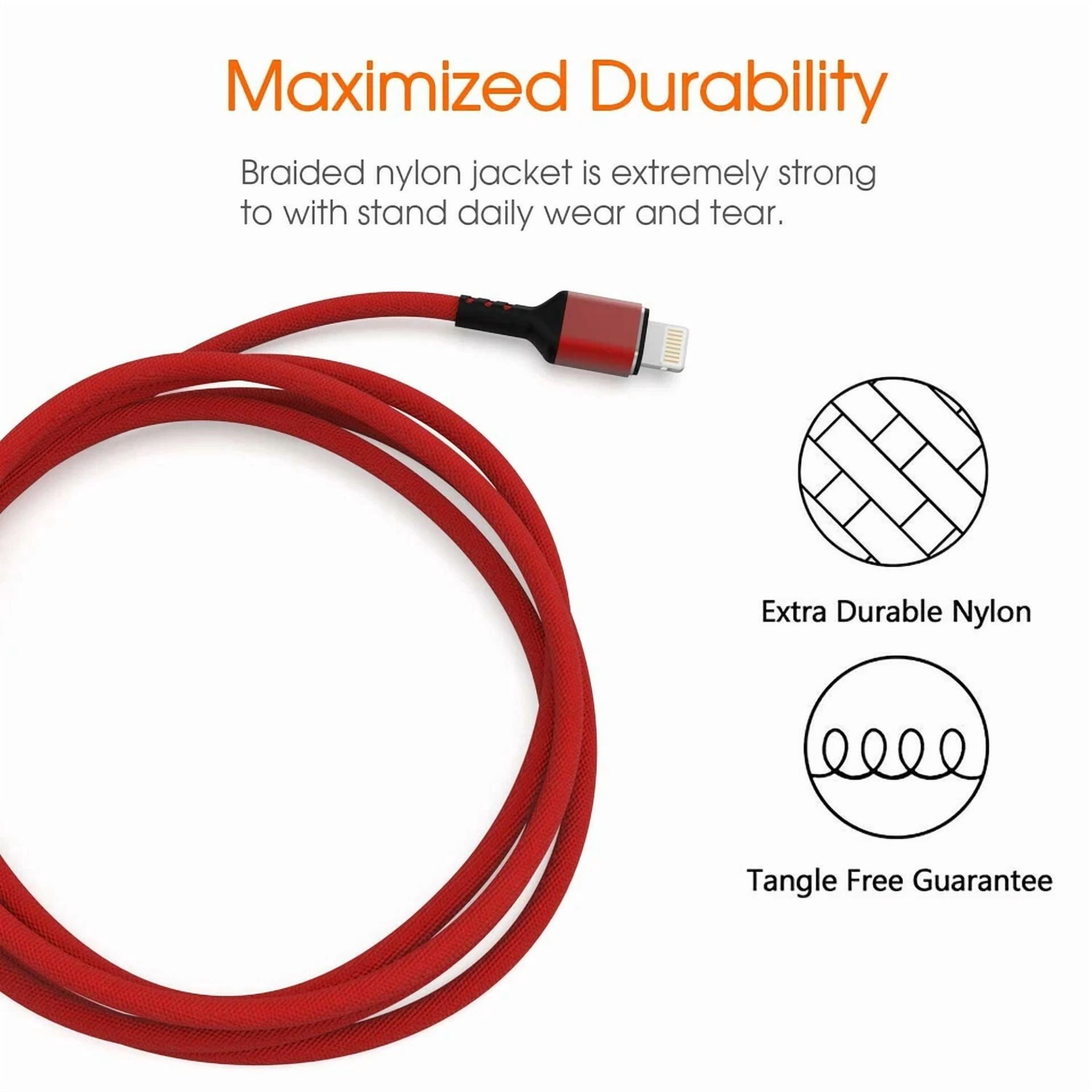 PRIME- Boost 6Ft Phone Charger Charging Cord Nylon Braided Usb Power Cable, Fast Charge