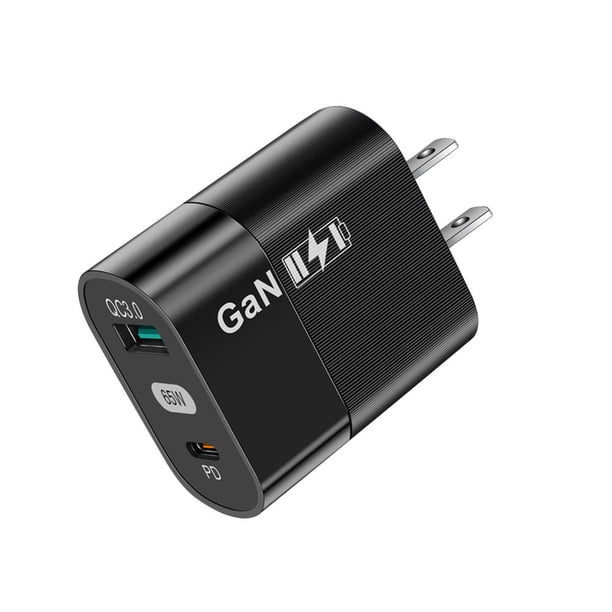 Adaptador de cargador USB 3.0 tipo C de carga de teléfono GaN de 65 W para Huawei (negro de EE. UU.) Likrtyny Para estrenar