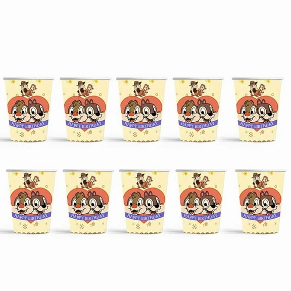 Chip and Dale Rescue Rangers Birthday Party Supplies Cups Tableware Disposable Paper Mouthwash Drinking Cups