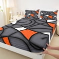 thumbnail image 3 of Feelyou Vintage Square Adult Queen Sheet Sets, Orange Abstract Ombre Bed Set, 4 Pieces, 3 of 7