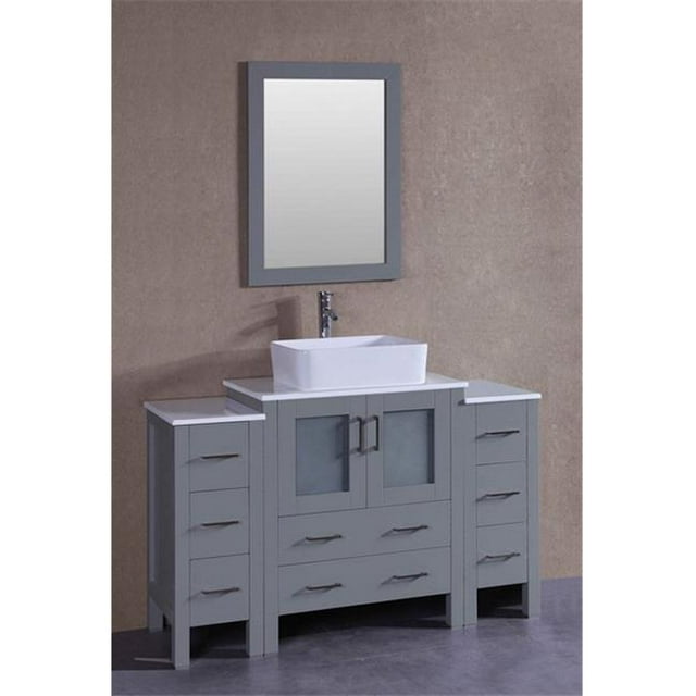 Mercury Import Group AGR130RC2S 54 in. Bosconi Single Vanity Set - Gray