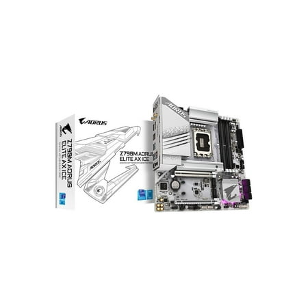 GIGABYTE Z790M AORUS ELITE AX ICE LGA 1700 Intel Z790 M-ATX Motherboard with DDR5, Triple M.2, PCIe 5.0, USB 3.2 Gen2X2 Type-C, Intel Wi-Fi 6E, 2.5GbE LAN, Q-Flash Plus, EZ-Latch Plus