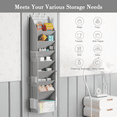 thumbnail image 4 of Criusia Over the Door Shoe Organizer, Hanging Shoe Storage with Deep Pockets ,Ideal for Sneakers, Heels, Boots, Fits 16-24 Pairs of Shoes, Gray, 4 of 8