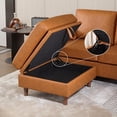 thumbnail image 4 of Bingirl Module d'Ottoman de Rangement pour Sofa Sectionnel Modulaire Module d'Ottoman Carré pour Sofa Sectionnel-Lit Brun, 4 of 7