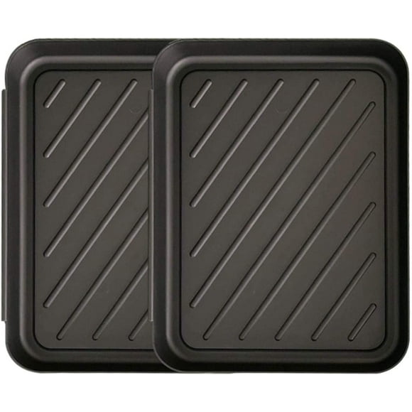 2pcs Entrance Boot Trays, PP Plastic Shoe Drip Trays Pet Food Bowl Tray Mat, Floor Protector Mat Non-Slip Storage Tray for Rain Winter Boots 40x30x3.5cm