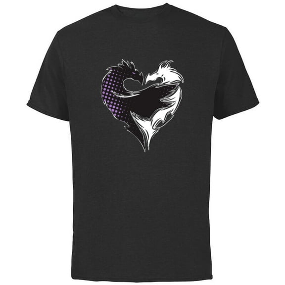 Disney Descendants 3 Mal Heart Dragons Motif - Short Sleeve Cotton T-Shirt for Adults -Customized-Black