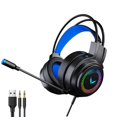 thumbnail image 1 of Auricures Gaming con cable sobre LED auricures estéreo con micrófono Negro Sunnimix auriculares para juegos, 1 of 8