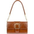 thumbnail image 1 of Bolso de hombro Gosect retro de piel sintética suave con cierre Marrón, 1 of 5