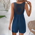 thumbnail image 4 of Gspmoly Shorts de Course pour Femmes, Combishort Décontracté en Coton et Lin Uni à Taille Ample pour Femmes, Shorts de Randonnée pour Femmes, Liquidation d'Été, Bleu P, 4 of 7