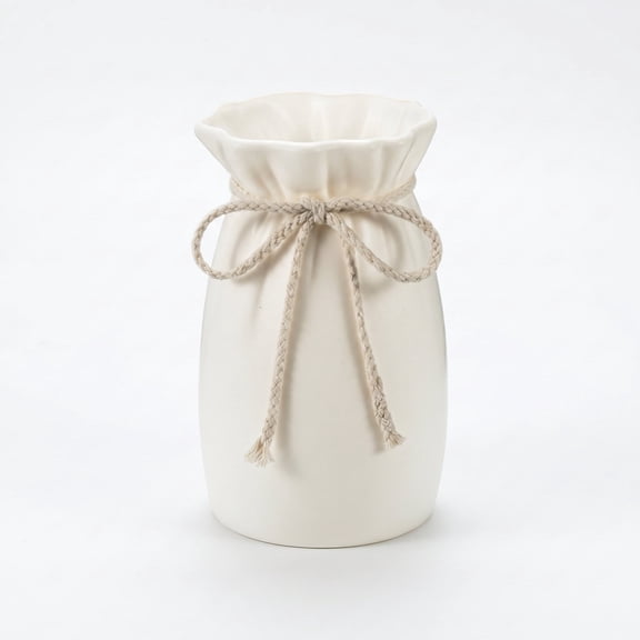 Imitation Ceramic Plastic Vase White Desktop Flower Vase for Home Decor