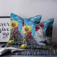 thumbnail image 3 of Retro Rooster Decorative Pillowcase 26''x26'', Blue Farmhouse Animals Flowers Throw Pillow Covers Soft Cushion Case for Couch Sofa Bedroom Living Room, Pillowcase Boho Decor, 3 of 8
