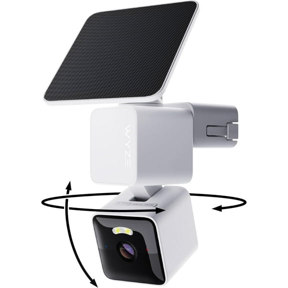 Restored WYZE Solar Cam Pan (Flagship Model), Wireless Outdoor Cam Pan, 2K 360 Pan-Tilt Battery Powered 2.4GHz Wi-Fi Cameras for Home Security, AI Motion Detection, Color Night Vision (Refurbished)