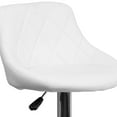 thumbnail image 3 of 2 Pk. Contemporary White Vinyl Bucket Seat Adjustable Height Barstool with Diamond Pattern Back and Chrome Base, 3 of 9