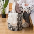 thumbnail image 6 of Large Laundry Basket Collapsible Fabric Laundry Hamper Tall Foldable Laundry Bag Handles Waterproof Portable Washing Bin Folding Clothes Bag Travel Shopping Bathroom College, 6 of 8