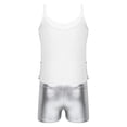 thumbnail image 4 of Yeahdor Kids Girls Sparkly Sequined Tank Top with Metallic High Waist Shorts Set for Dance Stage Performance Silver 10, 4 of 7