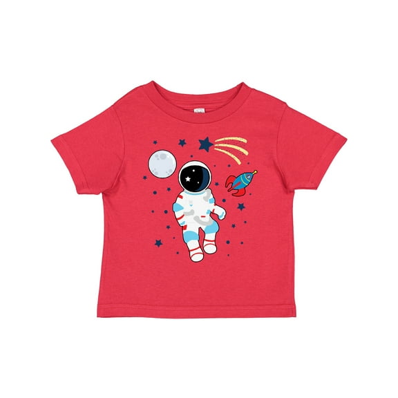 Inktastic Astronaut the Moon Spaceship and Shooting Star for Light Colors Boys or Girls Toddler T-Shirt