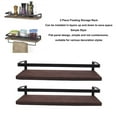 thumbnail image 3 of 2 Pcs Floating Shelf Suspension Pine Mounted Wall Mount Rack Shelves Storage Rack Simple Style Wood Pine Iron Stand Overhead Garage Storage, 3 of 7