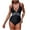 Black, variant on FRSASU Women's One Piece Swimsuit Tummy Control with Adjustable Back Straps Deep V Neck Bathing Suit White