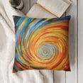 thumbnail image 3 of YINGXI Throw Pillow Cushion Cover, Style Rotary Colorful Unusual Turning Design, Decorative Square Accent Pillow Case, Orange Blue 12x12in, 3 of 5