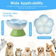 thumbnail image 2 of CERAMICS Raised Slow Feeder Cat Bowl, Ceramic Elevated and Titled Glass Food Bowl Small Dogs Slow Feeder, Flower Shaped Cute Cat Dish for Dry and Wet Food (Blue, 5.5"), 2 of 10
