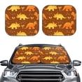 thumbnail image 2 of Haiem Dinosaurs and Leaves Car Windshield Sun Shade (2 Pieces) Foldable Windshield Sun Shade Car Accessories for Truck SUV Pickup-Large, 2 of 7